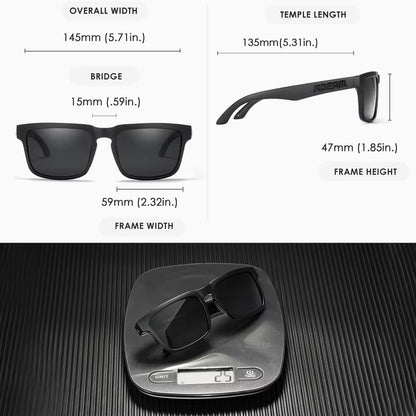 Men'S Polarized Sunglasses Square Casual Outdoors Sun Glasses Women Unisex Sunglass for Couple with Zipper Case